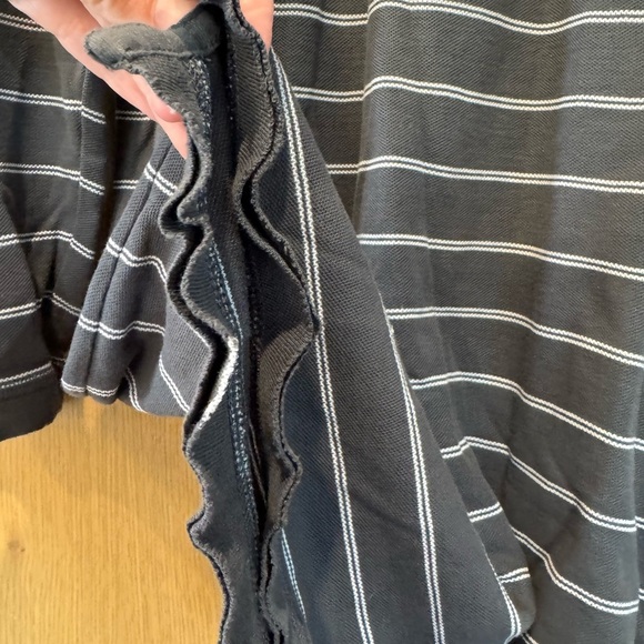 ATM Gray with White Striped Long Sleeve Casual Dress Pima Cotton Relaxed / small - Picture 9 of 14